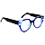 Óculos de Grau Gustavo Eyewear G117 5 Tons de azul. Hastes pretas. - Imagem 2