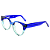 Óculos de Grau Gustavo Eyewear G117 5 Tons de azul. Hastes pretas. - Imagem 3