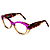 Óculos de Grau Gustavo Eyewear G103 2 Violeta e âmbar. Hastes em Animal Print. - Imagem 4
