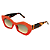 Óculos de Sol Gustavo Eyewear G92 3 Laranja e vermelho. Hastes em Animal Print e lentes cinza. - Imagem 3