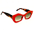 Óculos de Sol Gustavo Eyewear G92 3 Laranja e vermelho. Hastes em Animal Print e lentes cinza. - Imagem 4