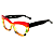 Óculos de Grau Gustavo Eyewear G168 5 Vermelho, laranja, amarelo, âmbar, verde e preto. Hastes pretas. Murano. - Imagem 3