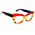 Óculos de Grau Gustavo Eyewear G168 5 Vermelho, laranja, amarelo, âmbar, verde e preto. Hastes pretas. Murano. - Imagem 2