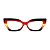 Óculos de Grau Gustavo Eyewear G167 3 Preto, vermelho, amarelo, caramelo e marrom. Hastes pretas. Murano - Imagem 1