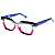 Óculos de Grau Gustavo Eyewear G167 1 Preto, azul, âmbar, lilás, violeta e marrom. Hastes azuis. Murano - Imagem 4