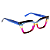 Óculos de Grau Gustavo Eyewear G167 1 Preto, azul, âmbar, lilás, violeta e marrom. Hastes azuis. Murano - Imagem 3