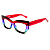 Óculos de Grau Gustavo Eyewear G168 1 Marrom, vermelho, lilás, azul e acqua. Hastes vermelhas. Murano - Imagem 4