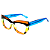 Óculos de Grau Gustavo Eyewear G168 2 Caramelo, marrom, acqua, amarelo e laranja. Hastes azuis. Murano - Imagem 4