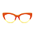 Óculos de Grau Gustavo Eyewear G65 4 Laranja e amarelo. Hastes laranjas. Pedras em destaque. - Imagem 2