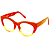Óculos de Grau Gustavo Eyewear G65 4 Laranja e amarelo. Hastes laranjas. Pedras em destaque. - Imagem 4