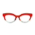 Óculos de Grau Gustavo Eyewear G38 7 Vermelho e acqua. Hastes Animal Print. - Imagem 2
