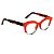 Óculos de Grau Gustavo Eyewear G38 7 Vermelho e acqua. Hastes Animal Print. - Imagem 3