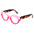 Óculos Gustavo Eyewear G93 3 Rosa com hastes Animal Print. - Imagem 4