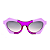 Óculos de Sol Gustavo Eyewear G138 3 Lilás e violeta. Hastes Animal Print e lentes cinza. - Imagem 2