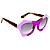 Óculos de Sol Gustavo Eyewear G138 3 Lilás e violeta. Hastes Animal Print e lentes cinza. - Imagem 3