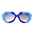 Óculos de Sol Gustavo Eyewear G139 1 Azul. Hastes pretas e lentes marrom. - Imagem 2