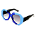Óculos de Sol Gustavo Eyewear G139 1 Azul. Hastes pretas e lentes marrom. - Imagem 4