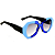 Óculos de Sol Gustavo Eyewear G139 1 Azul. Hastes pretas e lentes marrom. - Imagem 3