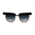 Óculos de Sol Gustavo Eyewear G40 1 Preto, branco e cinza. Lentes cinza degrade. - Imagem 1