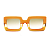 Óculos de Sol Gustavo Eyewear G01 7 laranja e âmbar, hastes Animal Print e lentes marrom degrade. - Imagem 1