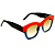 Óculos de Sol Gustavo Eyewear G58 2 vermelho e azul, hastes pretas e lentes marrom degrade. - Imagem 2