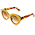 Óculos de Sol Gustavo Eyewear G25 1 Nude com hastes Animal Print e lentes marrom degrade. - Imagem 3