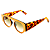 Óculos de Sol Gustavo Eyewear G46 1 Nude com as hastes Animal Print e lentes marrom degrade. - Imagem 3