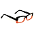 Óculos de Grau Gustavo Eyewear G35 4 preto e laranja. Hastes pretas. Black November - Imagem 2