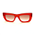 Óculos de Sol Gustavo Eyewear G79 2 Vermelho com hastes Animal Print e lentes marrom degrade. Black November. - Imagem 1