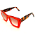 Óculos de Sol Gustavo Eyewear G79 2 Vermelho com hastes Animal Print e lentes marrom degrade. Black November. - Imagem 3