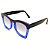 Óculos de Sol Gustavo Eyewear G75 3 Preto e azul. Hastes pretas e lentes cinza. Black November. - Imagem 3