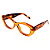 Óculos de Grau Gustavo Eyewear G103 1 Âmbar com hastes em Animal Print. Black November - Imagem 2