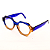 Óculos de Grau Gustavo Eyewear G72 2 Azul e âmbar. Hastes azuis. - Imagem 2