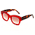 Óculos de Sol Gustavo Eyewear G58 3 Vermelho com as hastes Animal Print e lentes marrom. Black November. - Imagem 2