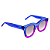 Óculos de Sol Gustavo Eyewear G57 6 Azul e violeta. Hastes azuis e lentes cinza. Black November. - Imagem 3