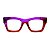 G64 — Violeta e vermelho | Acetato italiano Mazzucchelli, retangular overside, fabricado à mão no Brasil. Novidades. Unisex - Imagem 2