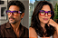 G64 — Violeta e vermelho | Acetato italiano Mazzucchelli, retangular overside, fabricado à mão no Brasil. Novidades. Unisex - Imagem 1