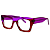 G64 — Violeta e vermelho | Acetato italiano Mazzucchelli, retangular overside, fabricado à mão no Brasil. Novidades. Unisex - Imagem 3