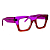 G64 — Violeta e vermelho | Acetato italiano Mazzucchelli, retangular overside, fabricado à mão no Brasil. Novidades. Unisex - Imagem 4