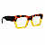 G64 — Animal Print e amarelo | Acetato italiano Mazzucchelli, retangular overside, fabricado à mão no Brasil. Novidades. Unisex - Imagem 4