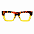 G64 — Animal Print e amarelo | Acetato italiano Mazzucchelli, retangular overside, fabricado à mão no Brasil. Novidades. Unisex - Imagem 2