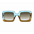 G01 — Acqua e âmbar | Acetato italiano Mazzucchelli, quadrado oversized, fabricado à mão no Brasil em 30 dias. Troca grátis em até 7 dias após receber o produto. Novidades - Imagem 2