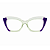 G111 — Acqua e violeta | Acetato italiano Mazzucchelli, cat-eye expressivo e geométrico, fabricado à mão no Brasil em 30 dias. Troca grátis em até 7 dias após receber o produto. Novidades - Imagem 2