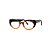 Armação para óculos de Grau Gustavo Eyewear G93 14. Cor: Fumê, preto e laranja translúcido. Haste laranja translúcido. - Imagem 3