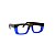 Armação para óculos de Grau Gustavo Eyewear G80 1000. Cor: Fumê e azul translúcido. Haste fumê. - Imagem 2