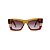 Óculos de sol Gustavo Eyewear G79 3. Cor: Guaraná, âmbar e marrom translúcido. Haste animal print. Lentes marrom. - Imagem 1