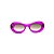 Óculos de sol Gustavo Eyewear G89 12. Cor: Violeta translúcido. Haste animal print. Lentez marrom. - Imagem 1