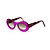 Óculos de sol Gustavo Eyewear G89 4 na cor violeta, com as hastes em Animal Print e lentes cinza. - Imagem 3