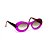 Óculos de sol Gustavo Eyewear G89 4 na cor violeta, com as hastes em Animal Print e lentes cinza. - Imagem 2