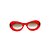 Óculos de sol Gustavo Eyewear G89 13. Cor: Vermelho translúcido. Haste animal print. Lentes cinza. - Imagem 1